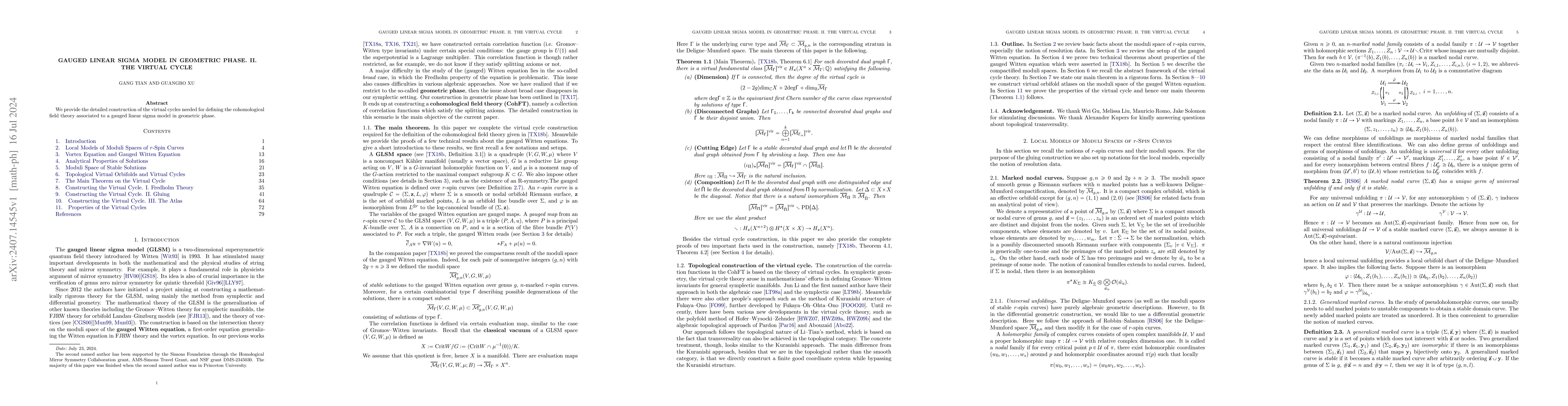 Thumbnail for Gauged linear sigma model in geometric phase. II. the virtual cycle