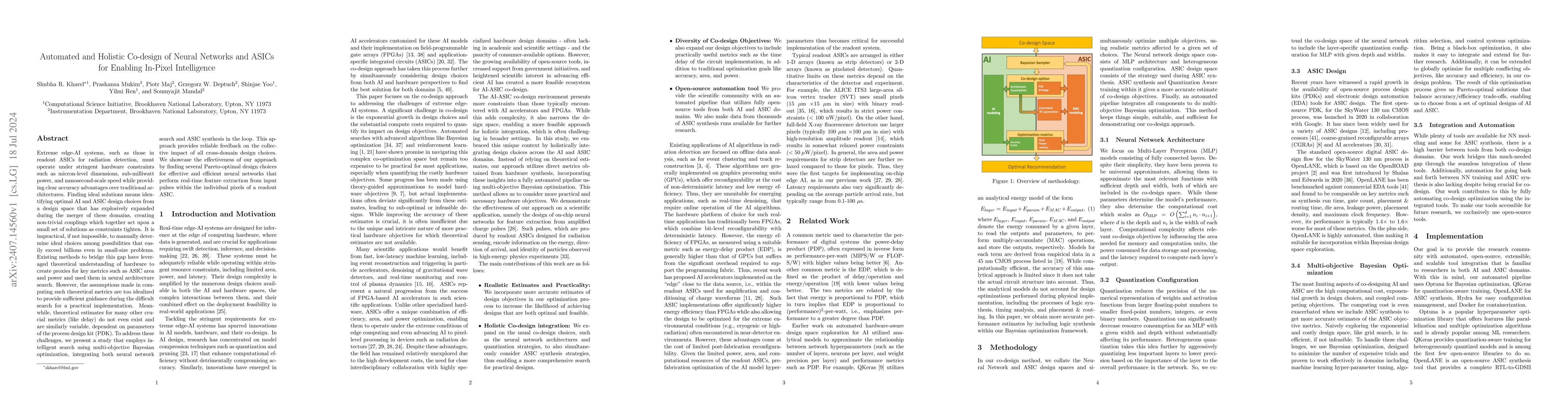 Thumbnail for Automated and Holistic Co-design of Neural Networks and ASICs for
  Enabling In-Pixel Intelligence