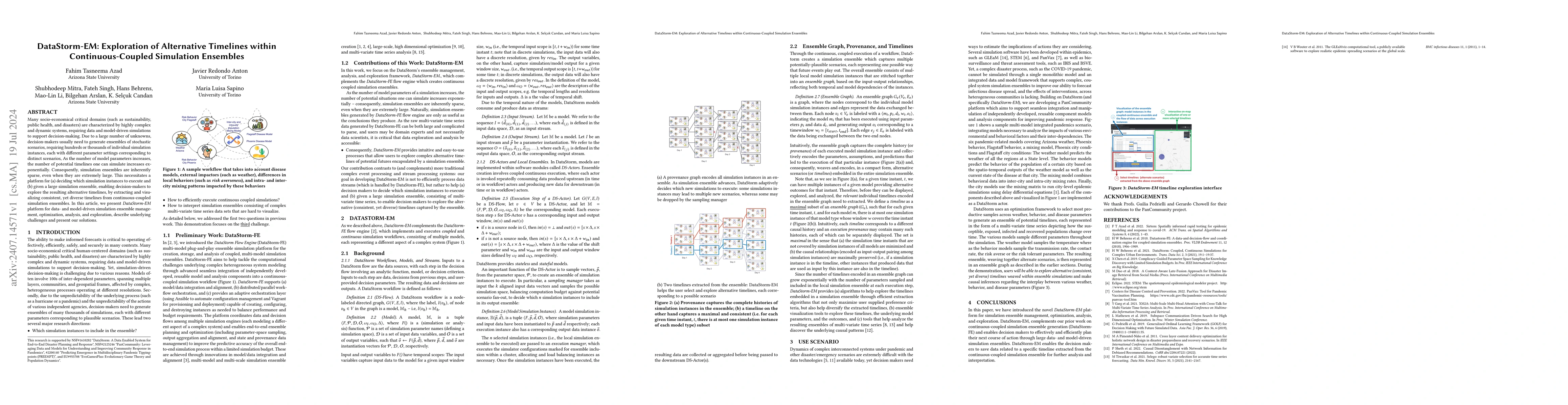 Thumbnail for DataStorm-EM: Exploration of Alternative Timelines within
  Continuous-Coupled Simulation Ensembles