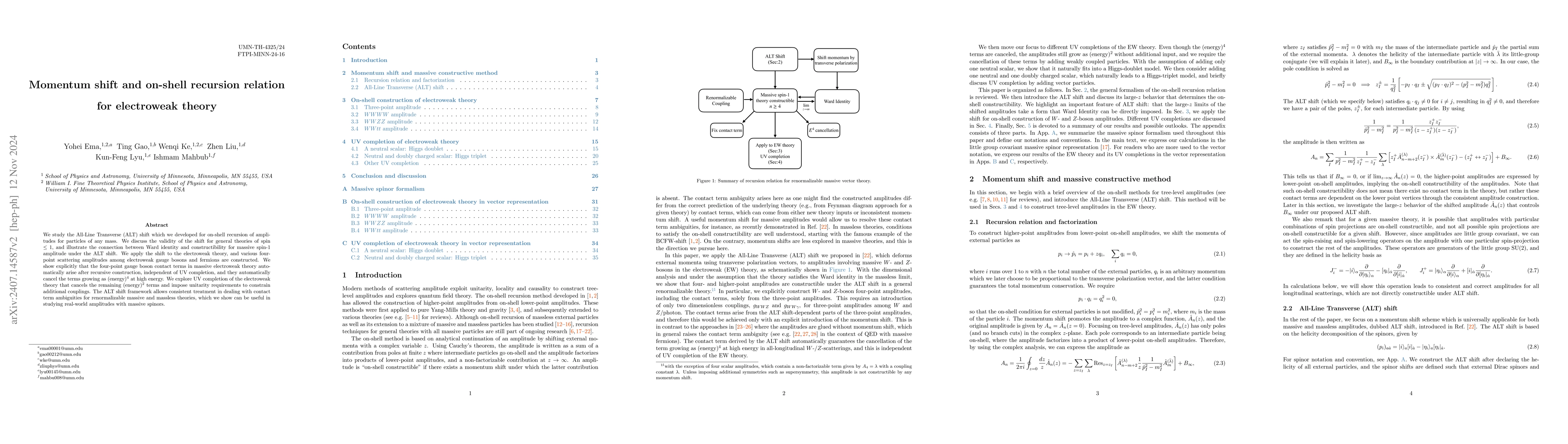 Thumbnail for Momentum shift and on-shell recursion relation for electroweak theory