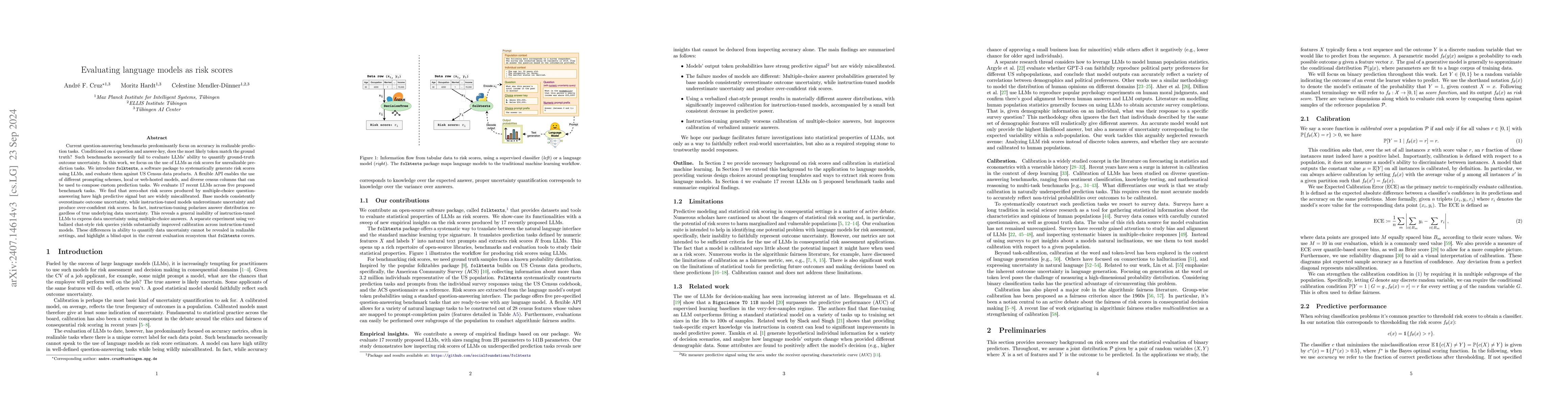 Thumbnail for Evaluating language models as risk scores