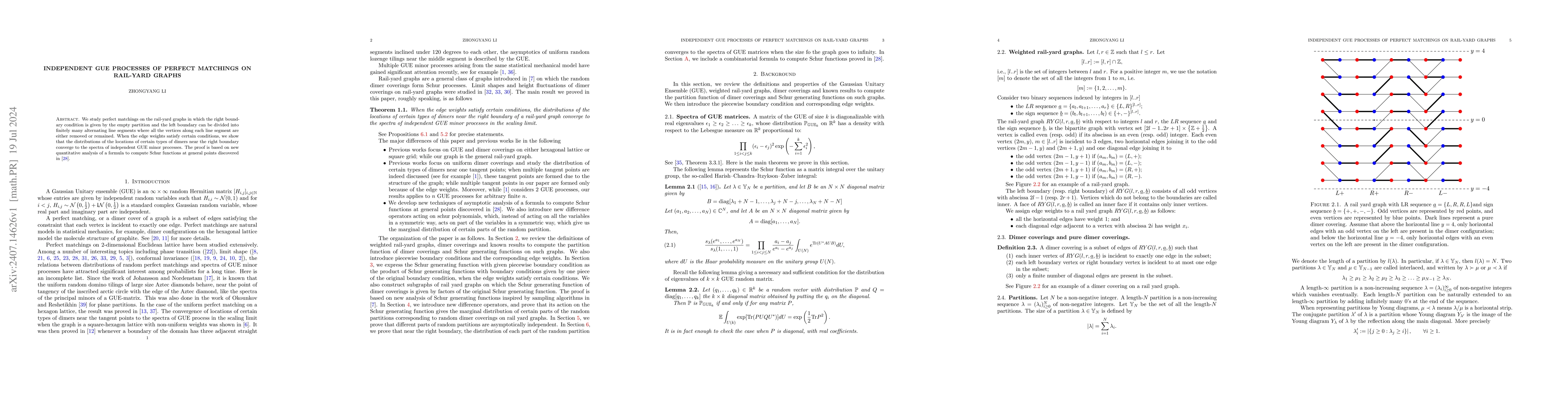 Thumbnail for Independent GUE minor processes of perfect matchings on rail-yard graphs