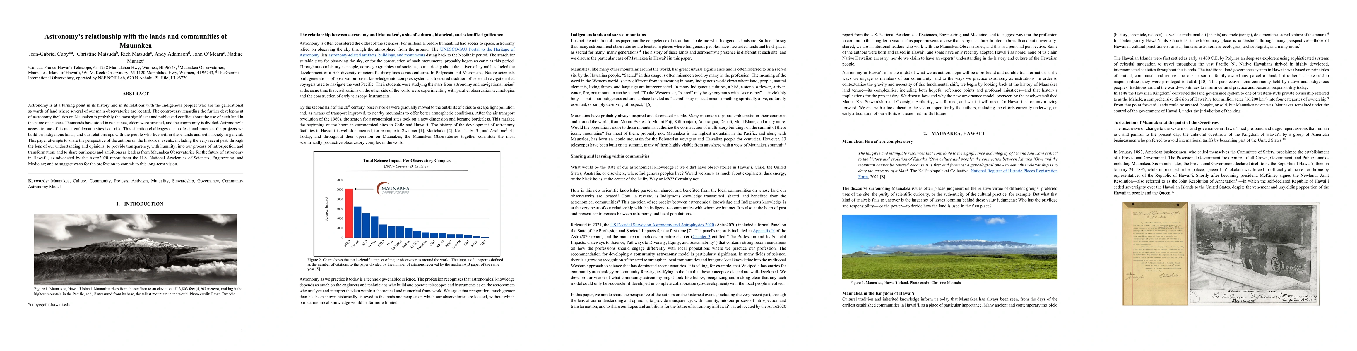 Thumbnail for Astronomy's relationship with the lands and communities of Maunakea