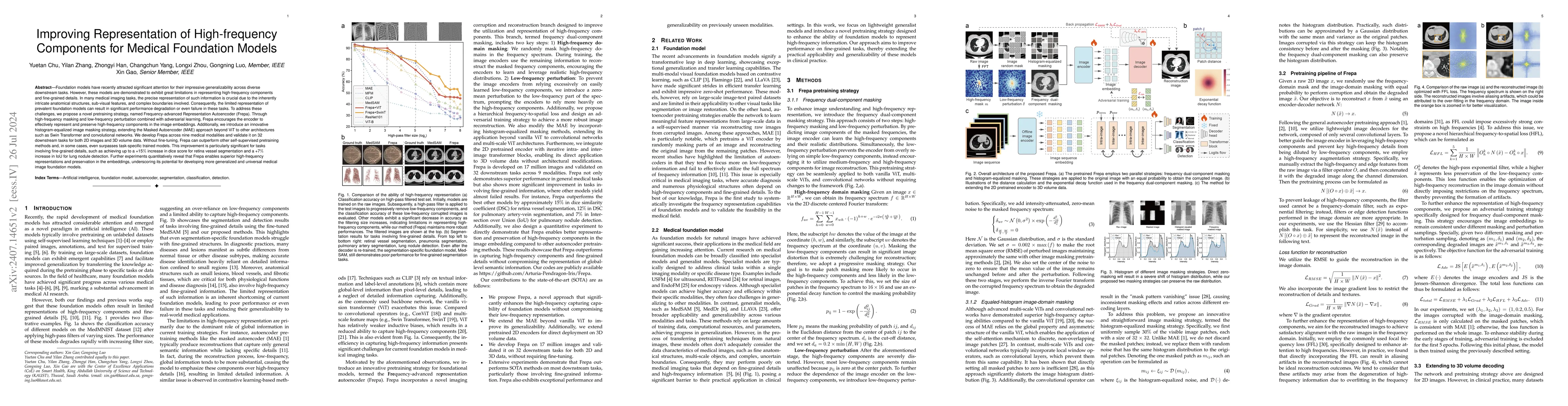 Thumbnail for Improving Representation of High-frequency Components for Medical
  Foundation Models