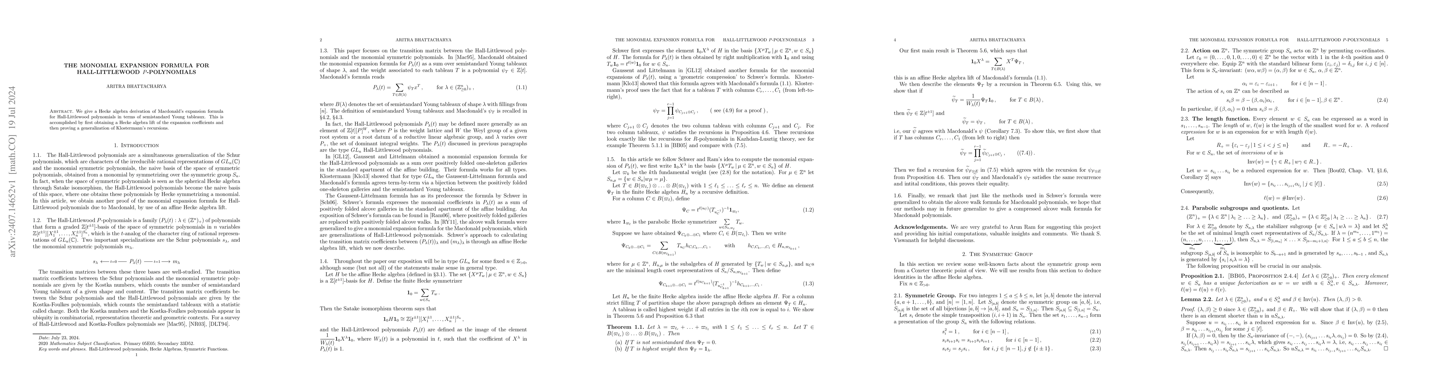 Thumbnail for The monomial expansion formula for Hall-Littlewood $P$-polynomials