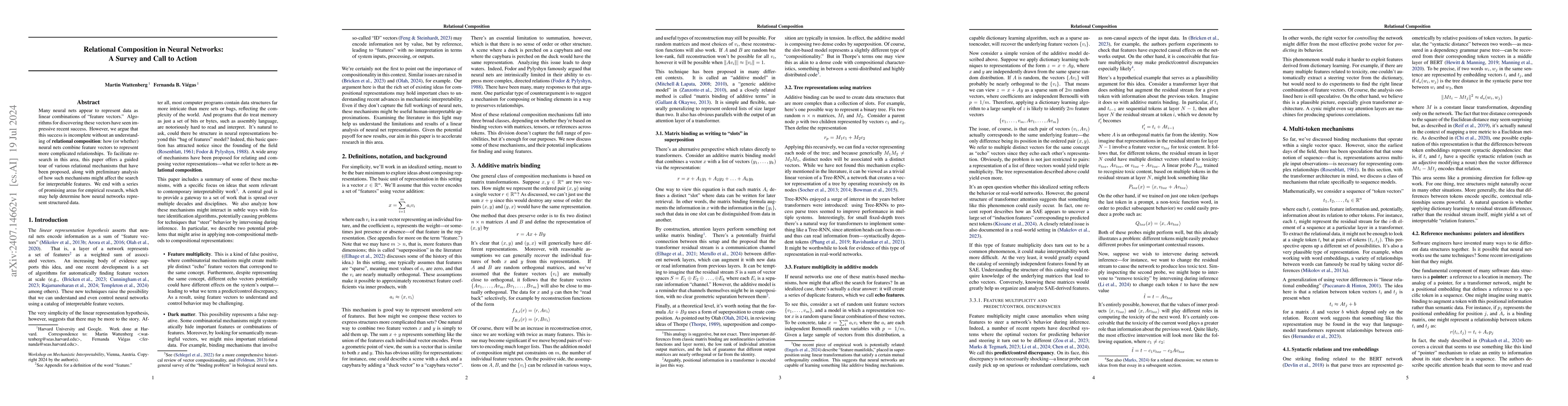 Thumbnail for Relational Composition in Neural Networks: A Survey and Call to Action