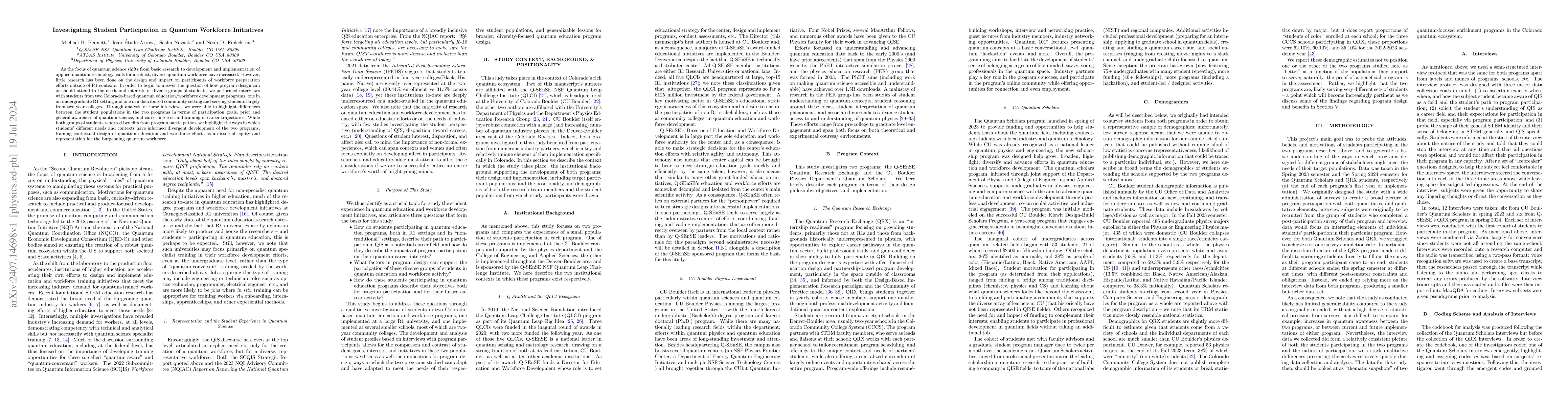 Thumbnail for Investigating Student Participation in Quantum Workforce Initiatives