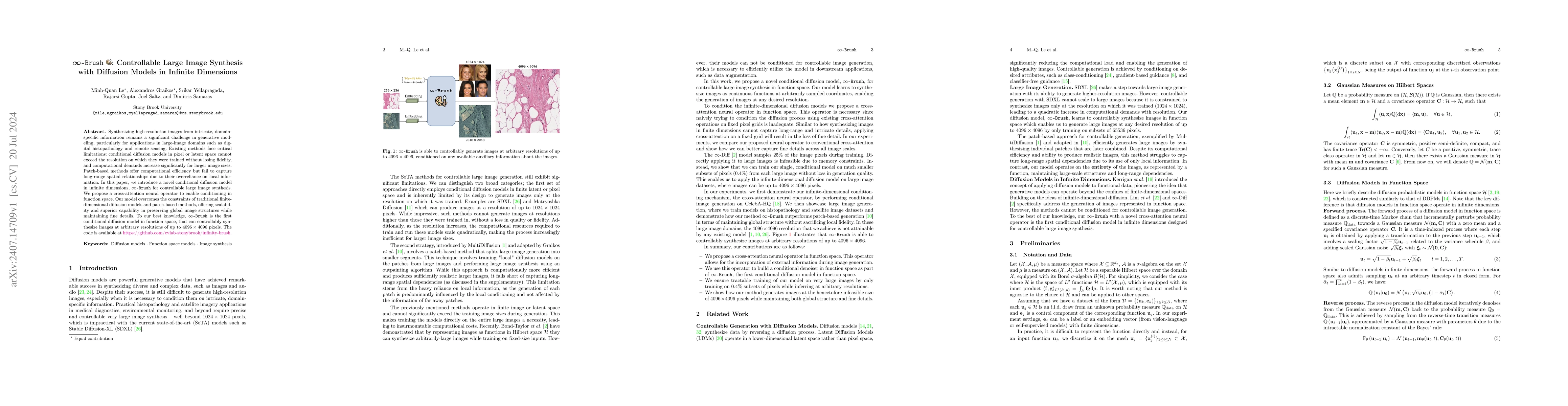 Thumbnail for $\infty$-Brush: Controllable Large Image Synthesis with Diffusion Models
  in Infinite Dimensions