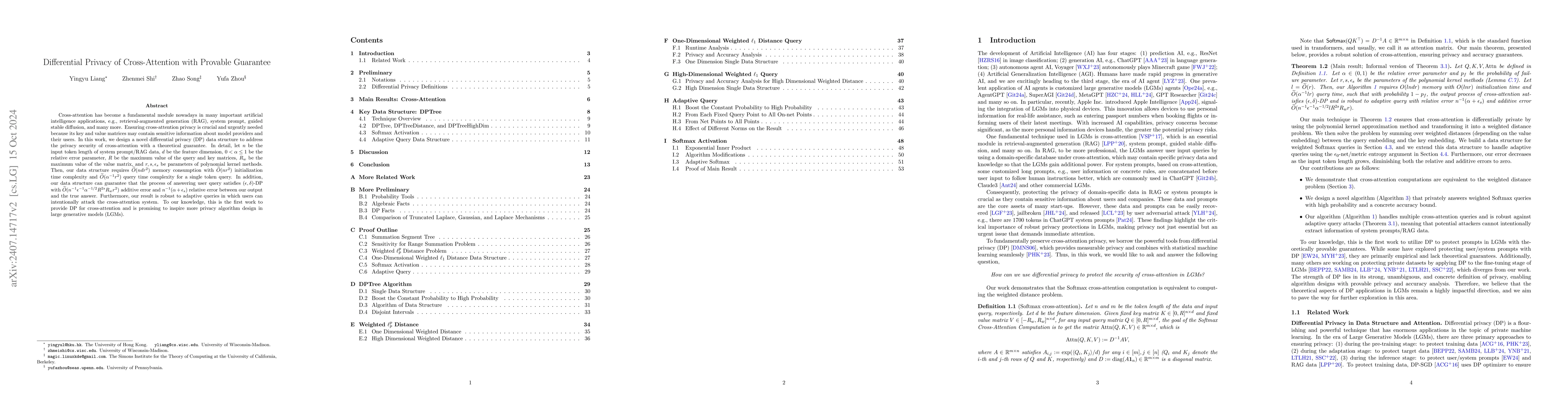 Thumbnail for Differential Privacy of Cross-Attention with Provable Guarantee