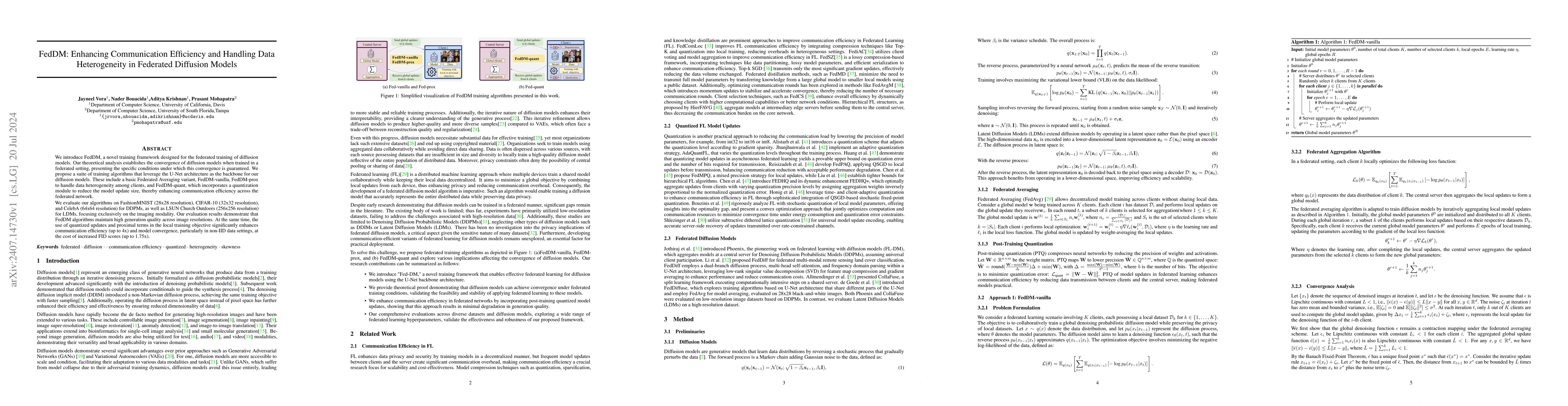 Thumbnail for FedDM: Enhancing Communication Efficiency and Handling Data
  Heterogeneity in Federated Diffusion Models