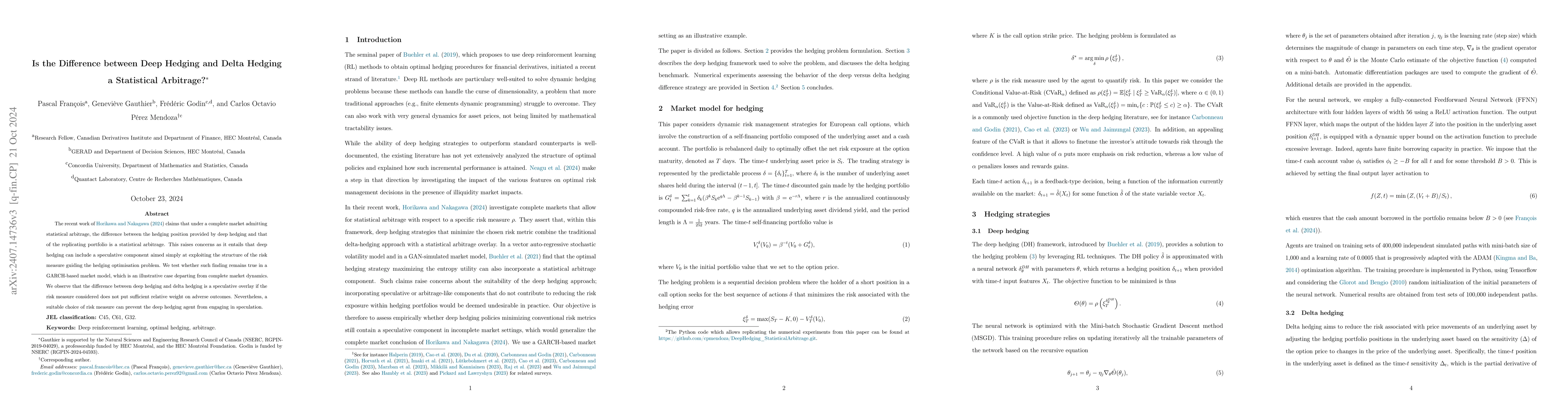 Thumbnail for Is the difference between deep hedging and delta hedging a statistical
  arbitrage?