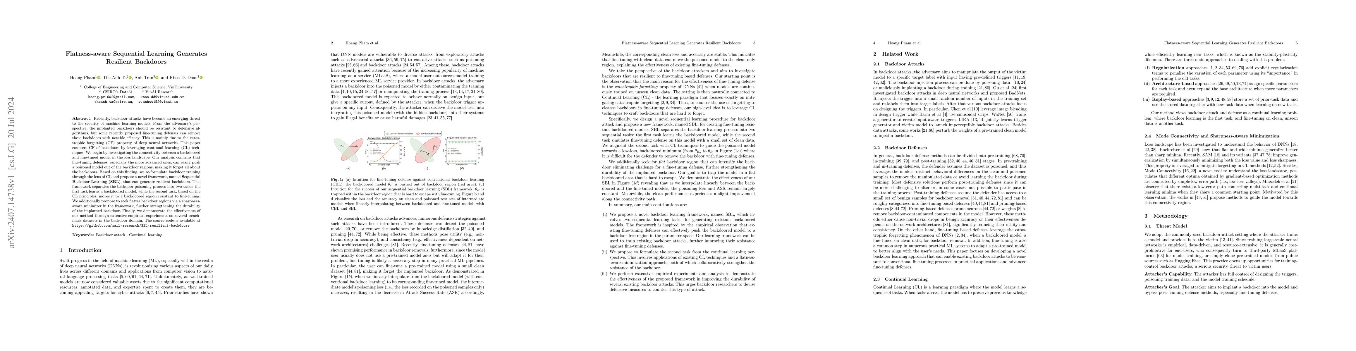 Thumbnail for Flatness-aware Sequential Learning Generates Resilient Backdoors