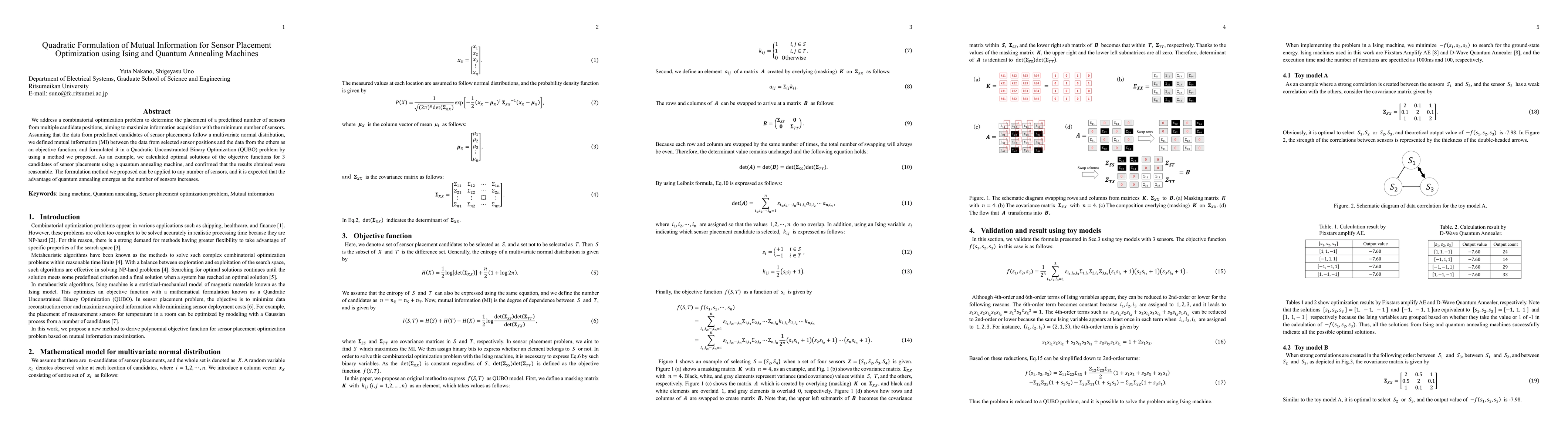 Thumbnail for Quadratic Formulation of Mutual Information for Sensor Placement
  Optimization using Ising and Quantum Annealing Machines