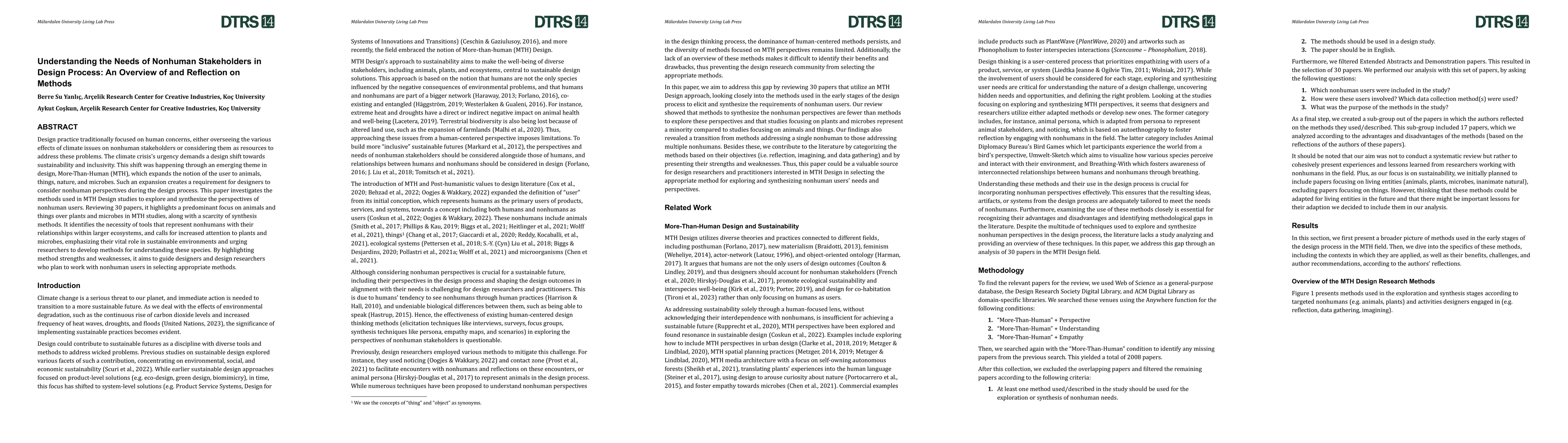 Thumbnail for Understanding the Needs of Nonhuman Stakeholders in Design Process: An
  Overview of and Reflection on Methods