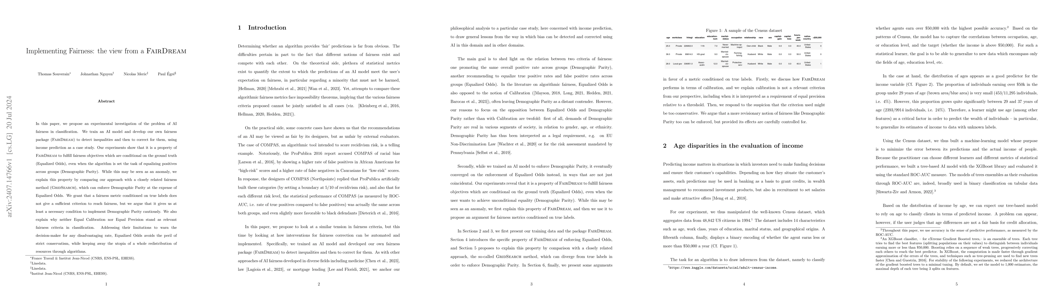 Thumbnail for Implementing Fairness: the view from a FairDream
