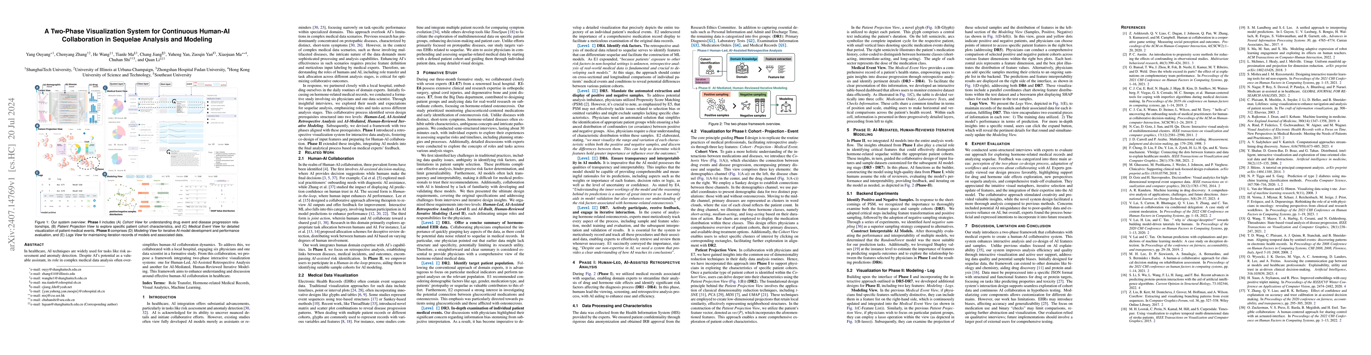 Thumbnail for A Two-Phase Visualization System for Continuous Human-AI Collaboration
  in Sequelae Analysis and Modeling