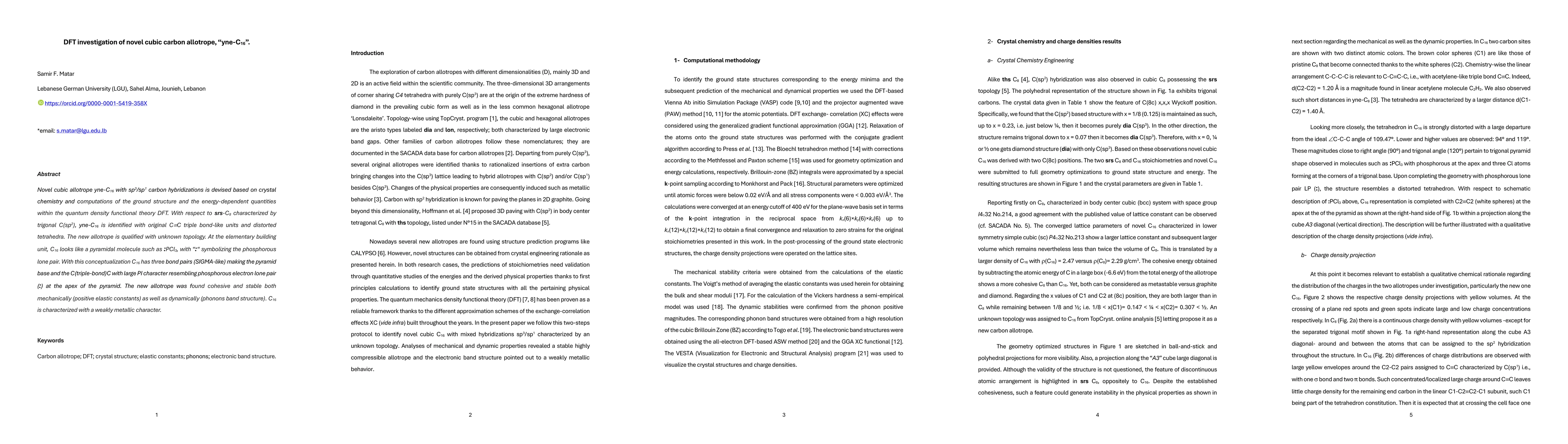 Thumbnail for DFT investigation of novel cubic carbon allotrope, yne-C$_{16}$