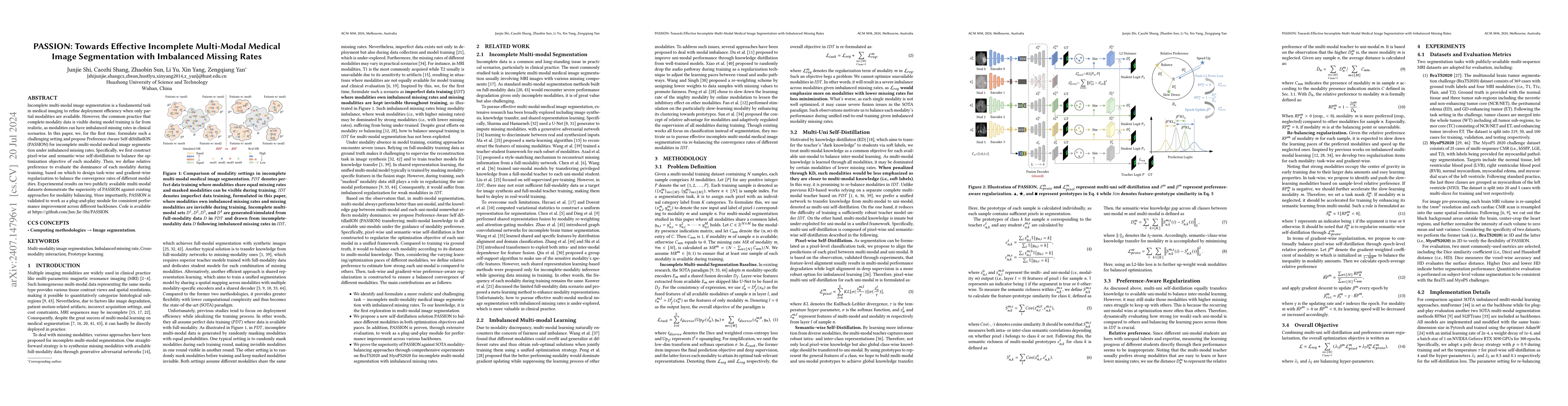 Thumbnail for PASSION: Towards Effective Incomplete Multi-Modal Medical Image
  Segmentation with Imbalanced Missing Rates