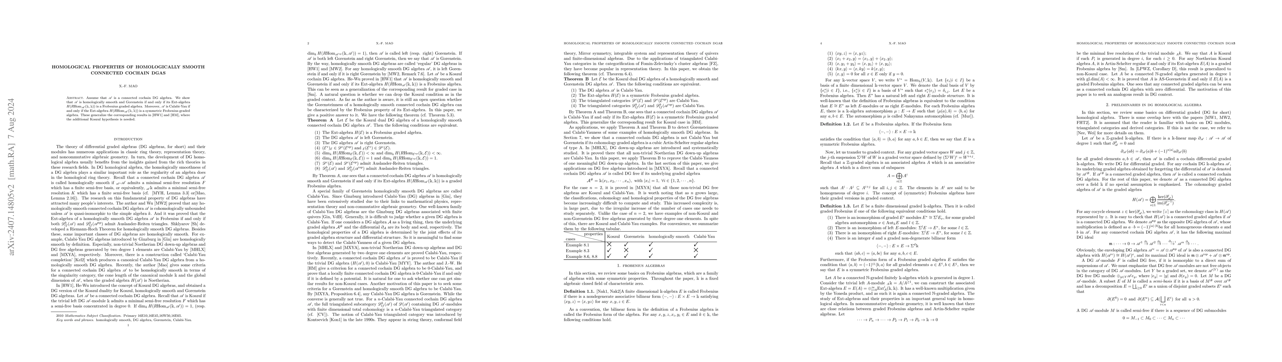 Thumbnail for Homological properties of homologically smooth connected cochain DGAs