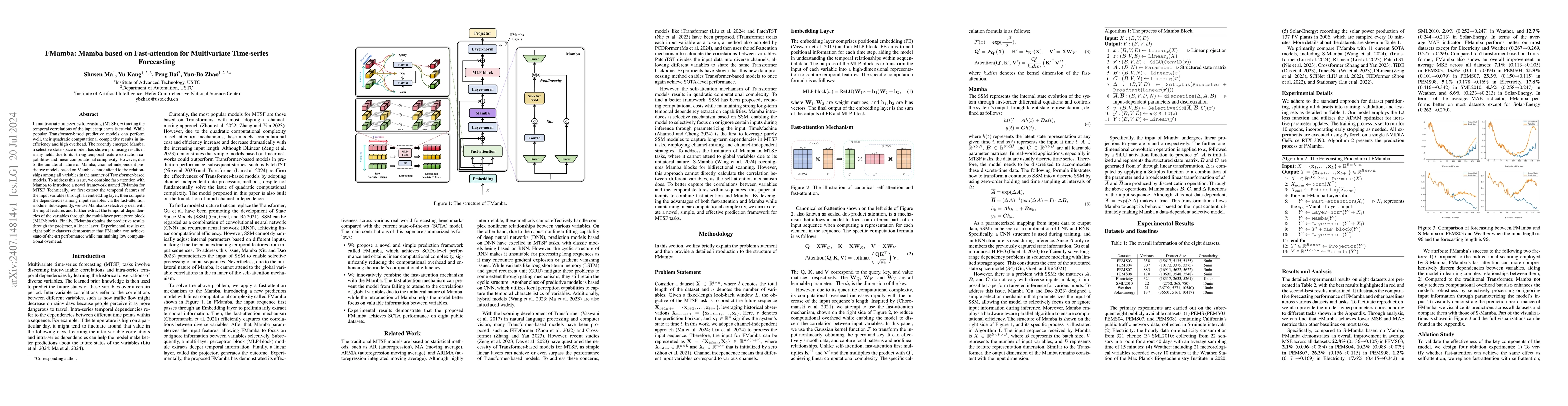 Thumbnail for FMamba: Mamba based on Fast-attention for Multivariate Time-series
  Forecasting