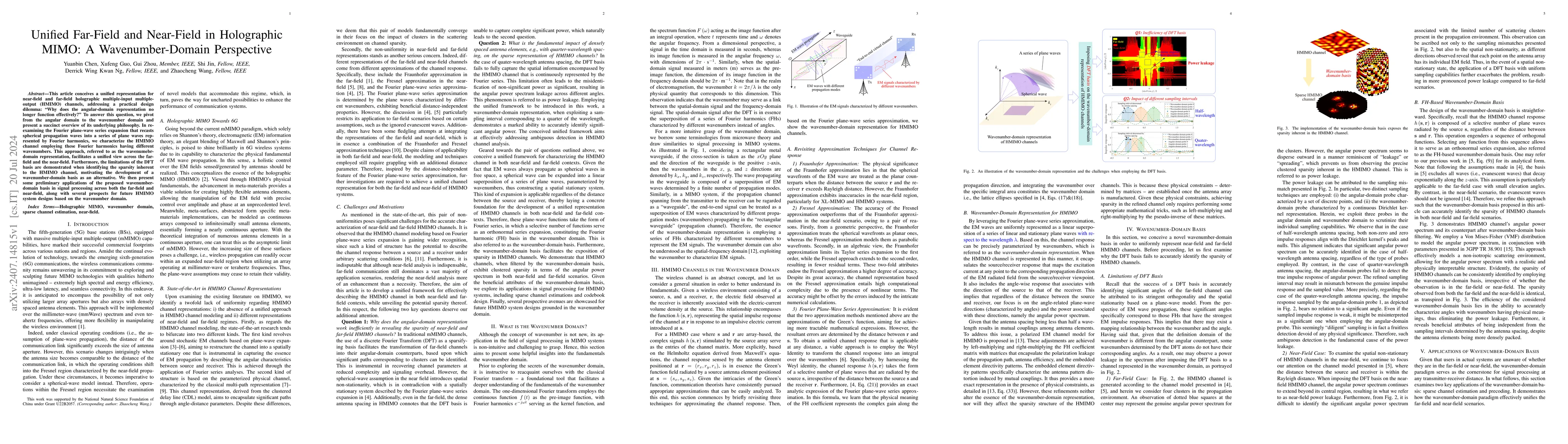 Thumbnail for Unified Far-Field and Near-Field in Holographic MIMO: A
  Wavenumber-Domain Perspective