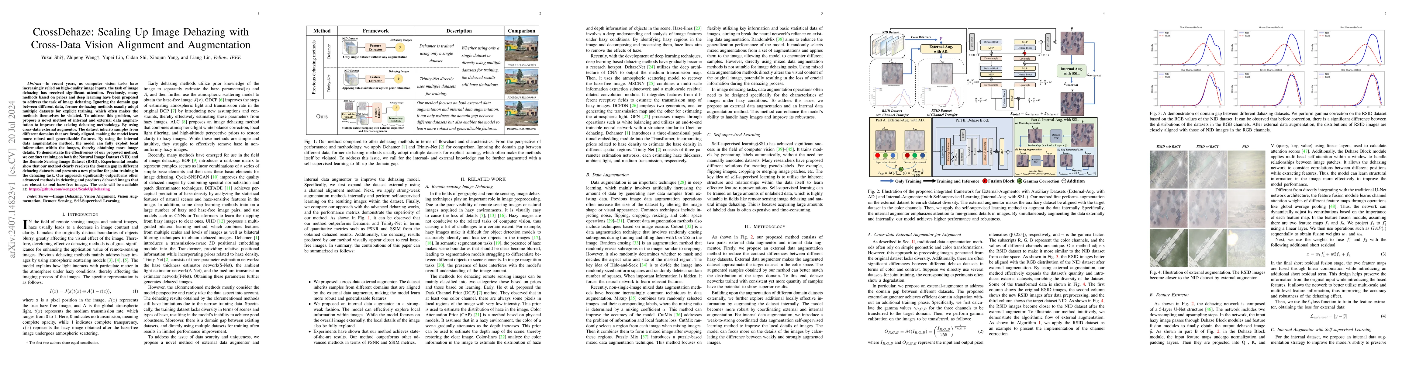 Thumbnail for CrossDehaze: Scaling Up Image Dehazing with Cross-Data Vision Alignment
  and Augmentation