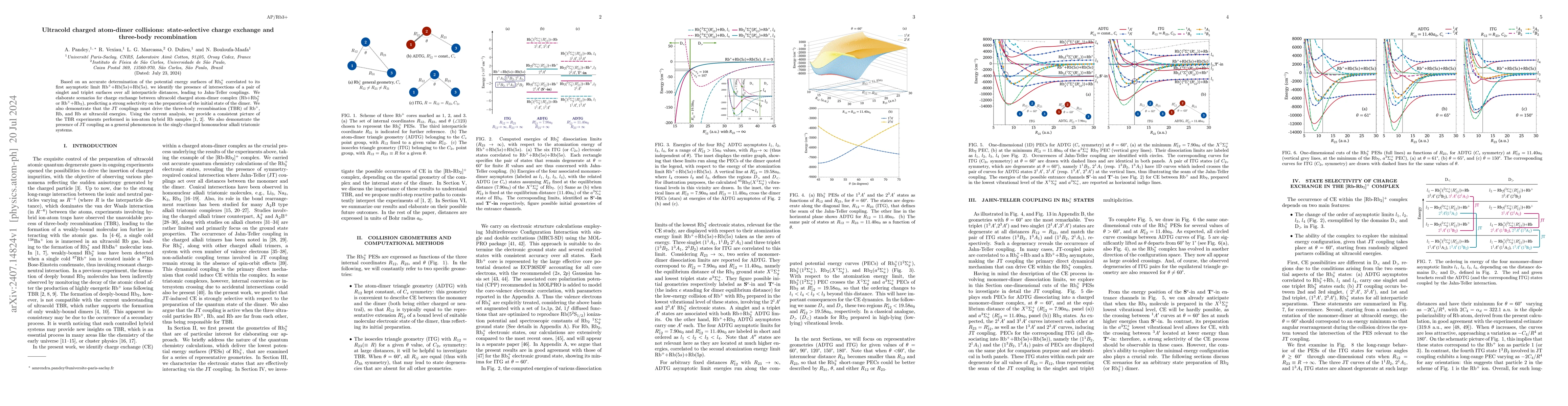 Thumbnail for Ultracold charged atom-dimer collisions: state-selective charge exchange
  and three-body recombination