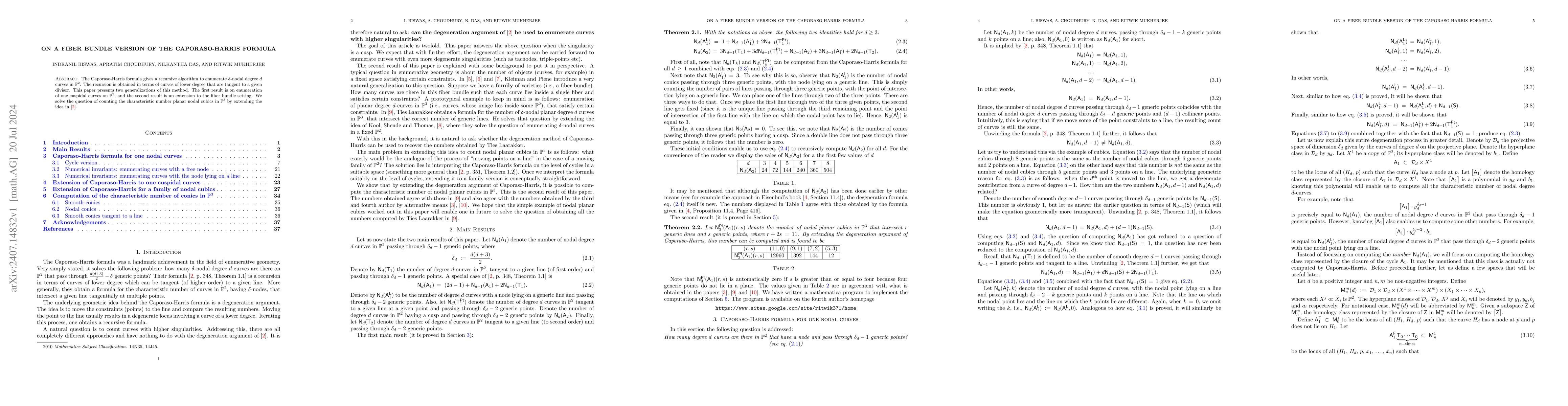 Thumbnail for On a fibre bundle version of the Caporaso-Harris formula