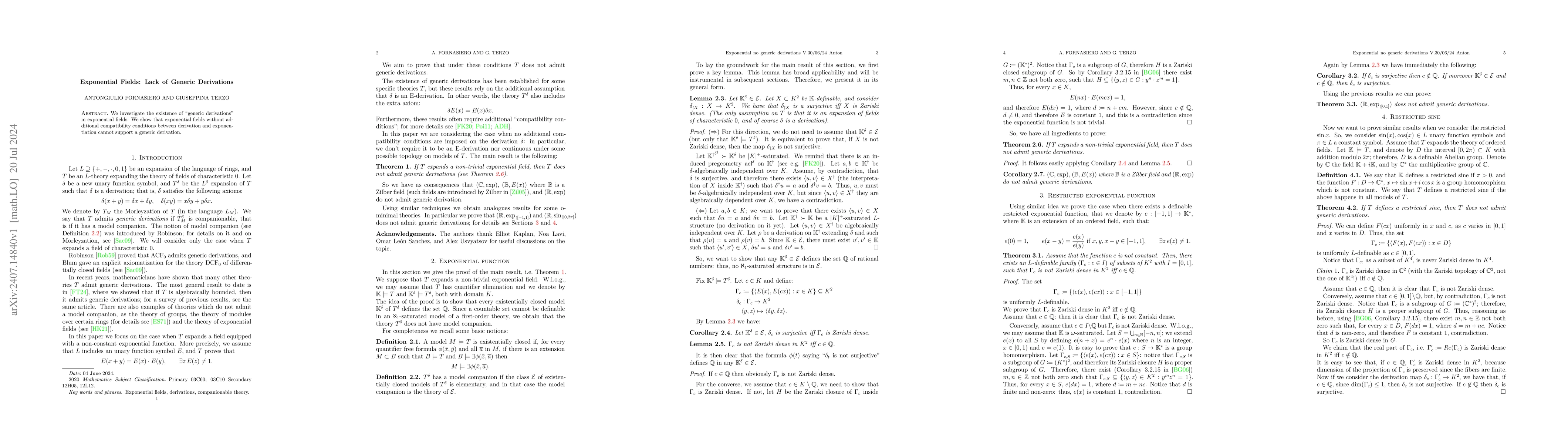 Thumbnail for Exponential Fields: Lack of Generic Derivations
