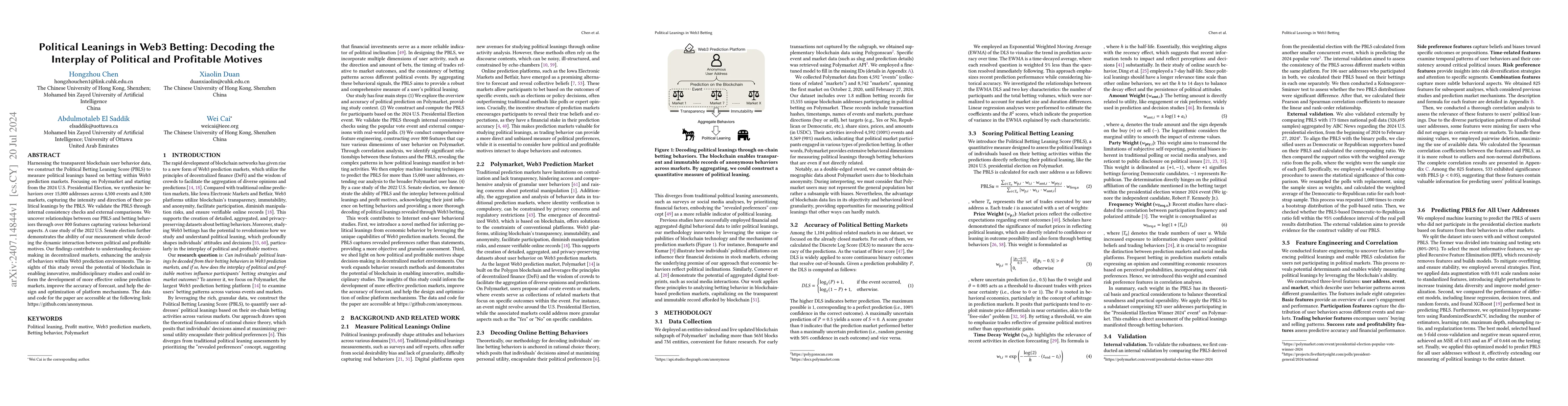 Thumbnail for Political Leanings in Web3 Betting: Decoding the Interplay of Political
  and Profitable Motives
