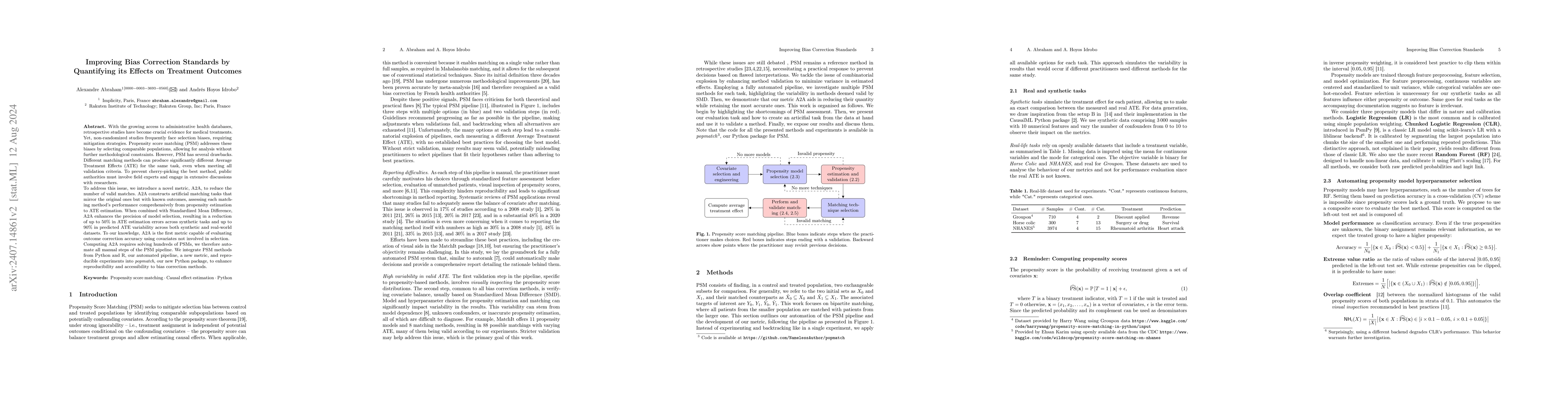 Thumbnail for Improving Bias Correction Standards by Quantifying its Effects on
  Treatment Outcomes