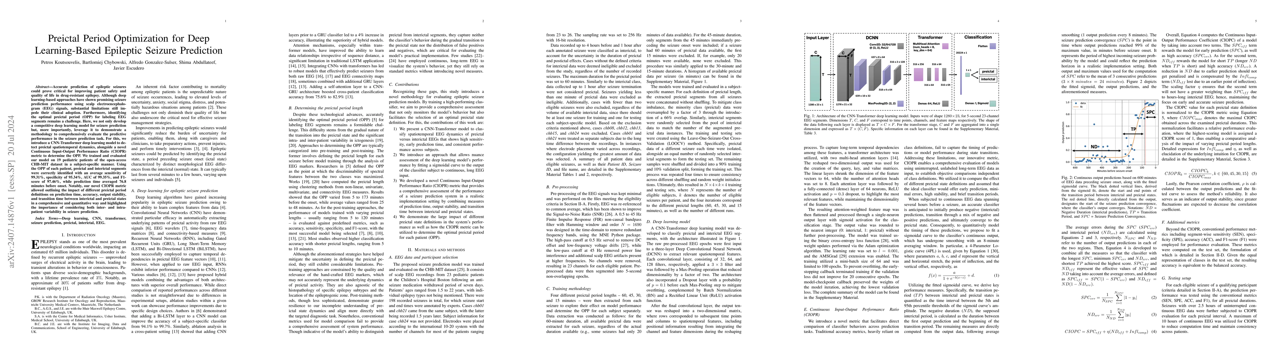 Thumbnail for Preictal Period Optimization for Deep Learning-Based Epileptic Seizure
  Prediction