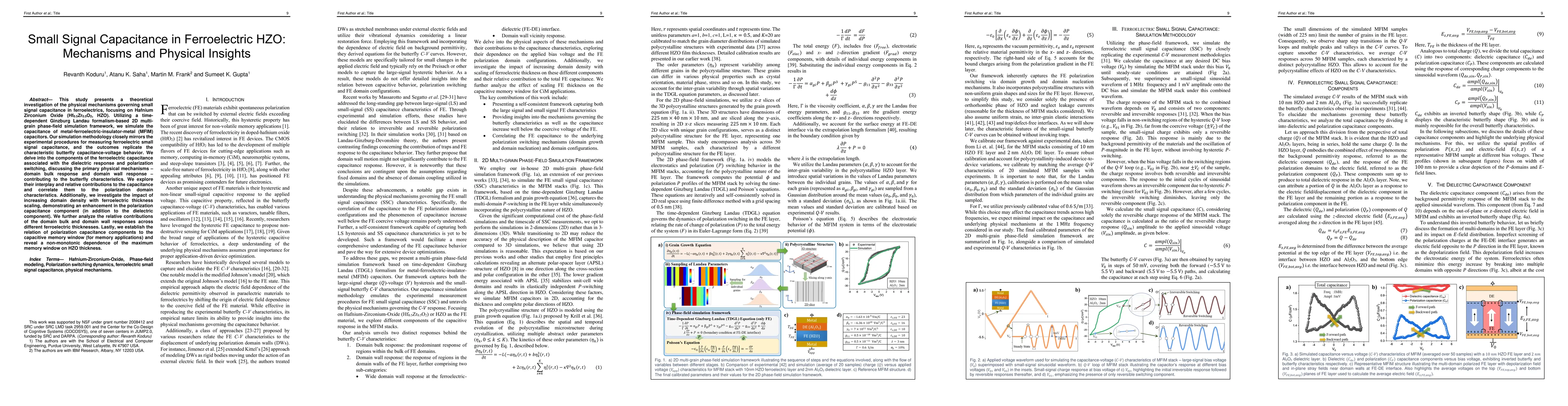 Thumbnail for Small Signal Capacitance in Ferroelectric HZO: Mechanisms and Physical
  Insights