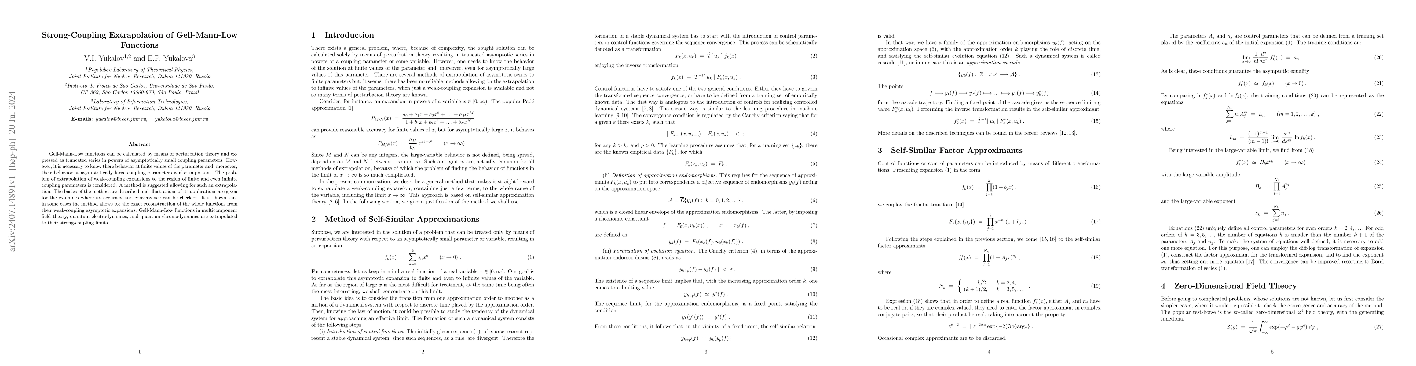 Thumbnail for Strong-Coupling Extrapolation of Gell-Mann--Low Functions