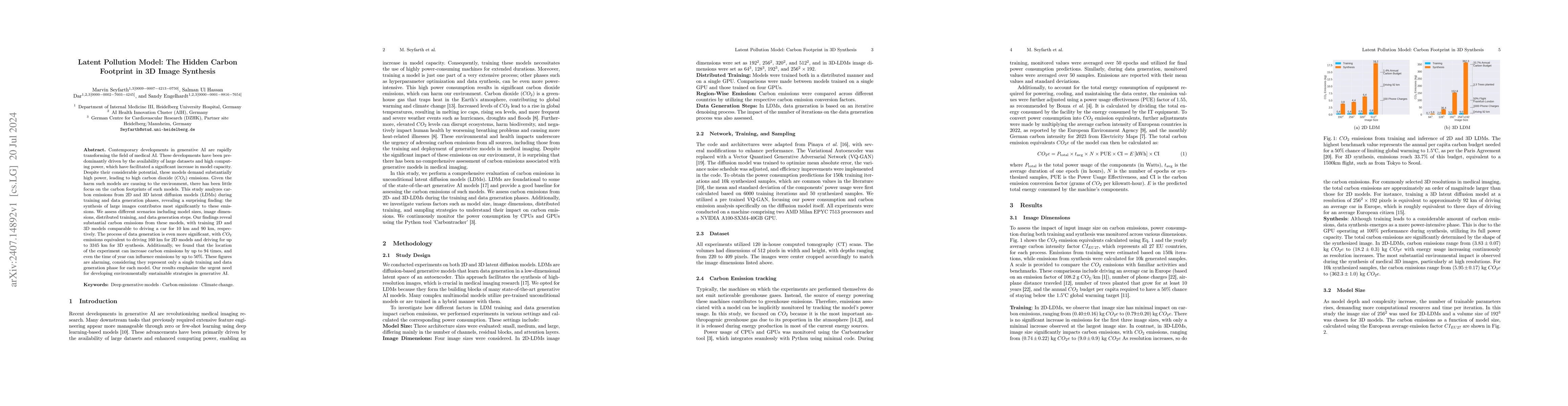 Thumbnail for Latent Pollution Model: The Hidden Carbon Footprint in 3D Image
  Synthesis