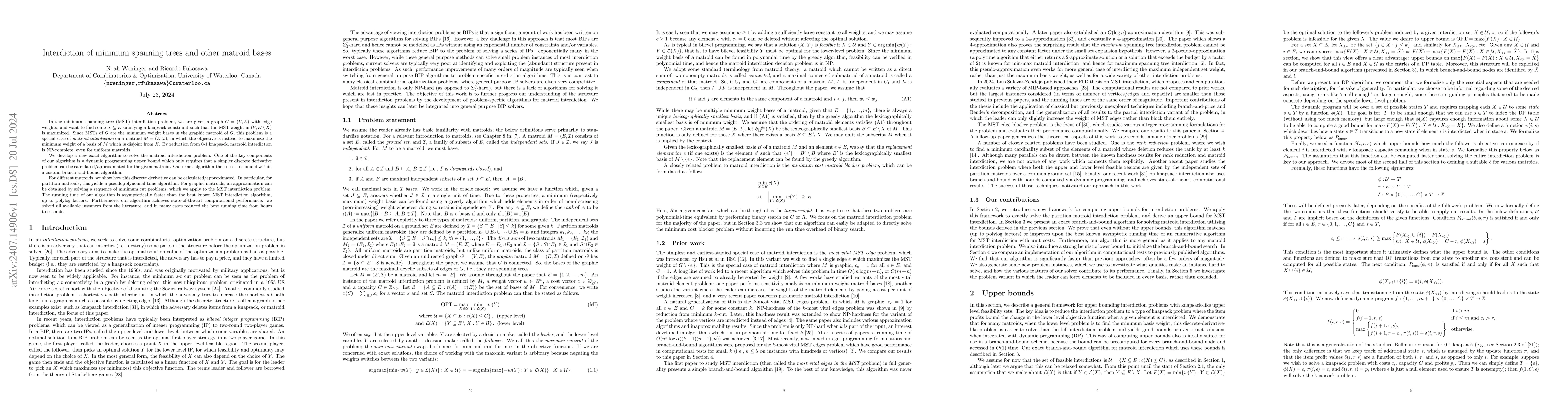 Thumbnail for Interdiction of minimum spanning trees and other matroid bases