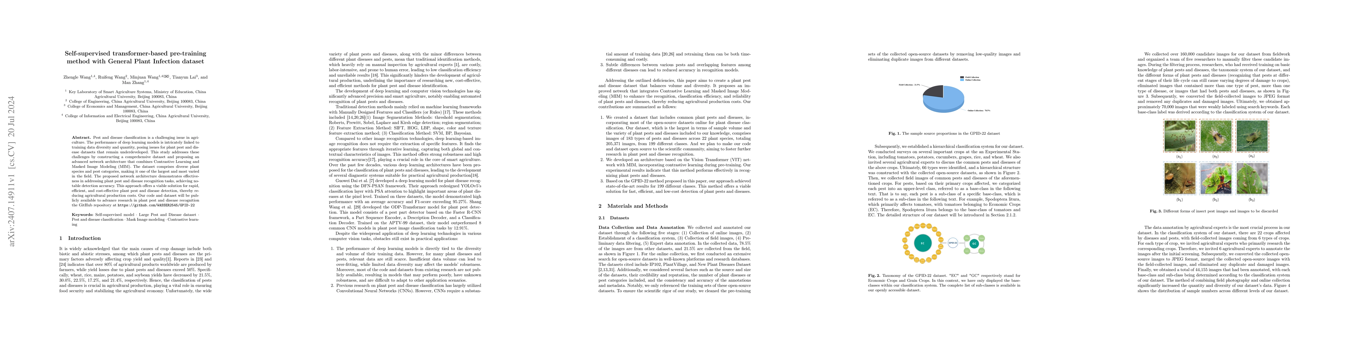 Thumbnail for Self-supervised transformer-based pre-training method with General Plant
  Infection dataset