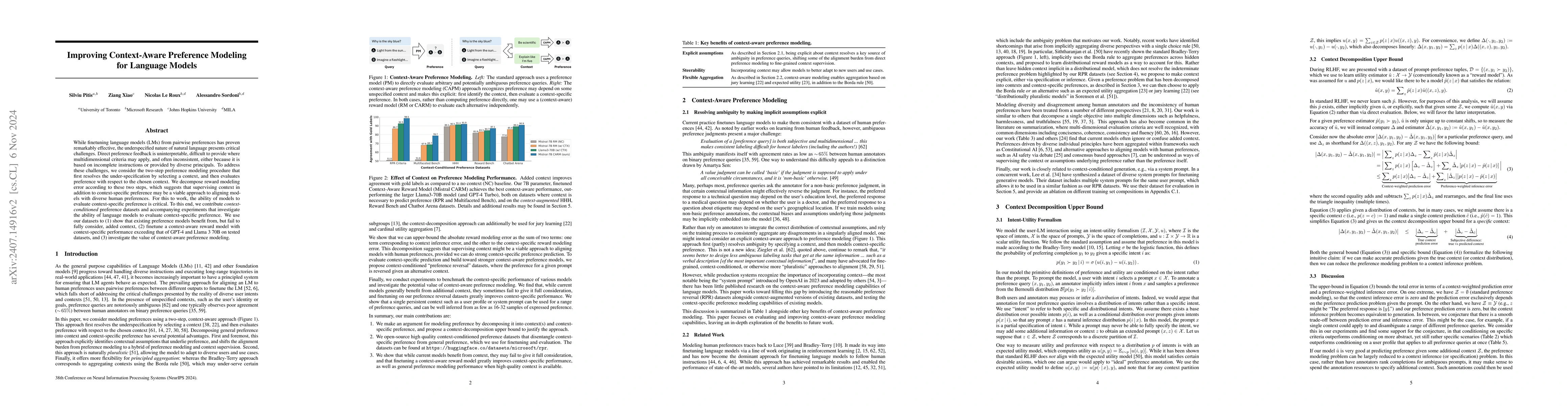 Thumbnail for Improving Context-Aware Preference Modeling for Language Models