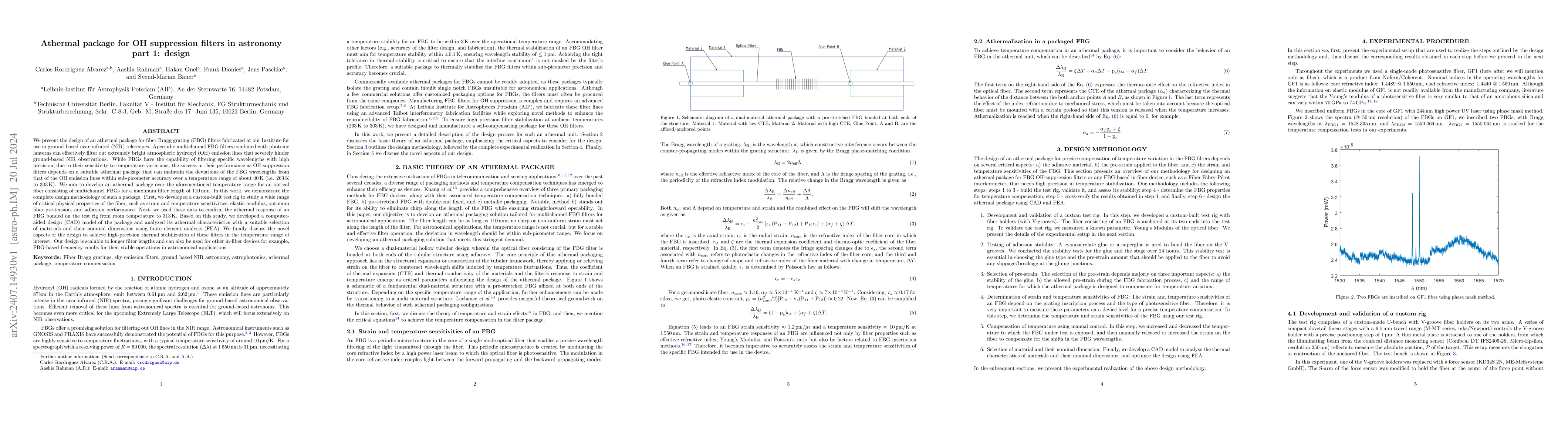 Thumbnail for Athermal package for OH suppression filters in astronomy part 1: design