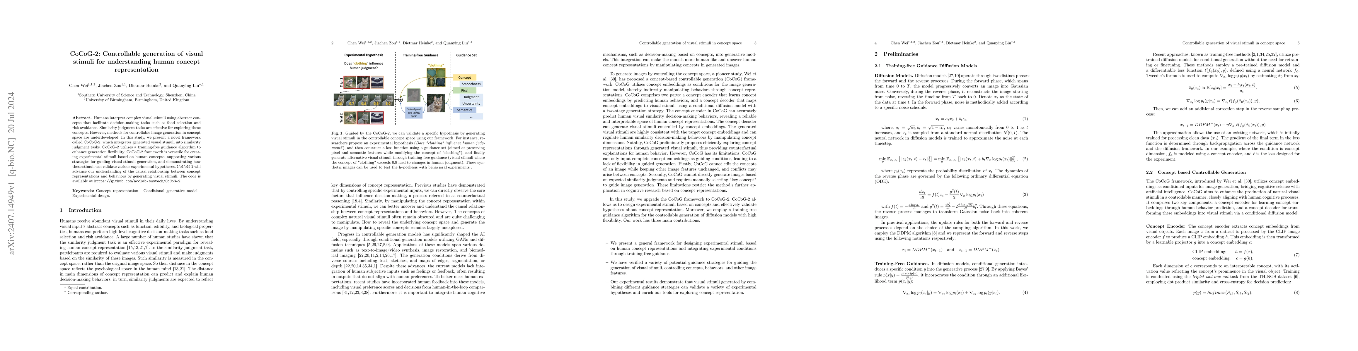 Thumbnail for CoCoG-2: Controllable generation of visual stimuli for understanding
  human concept representation