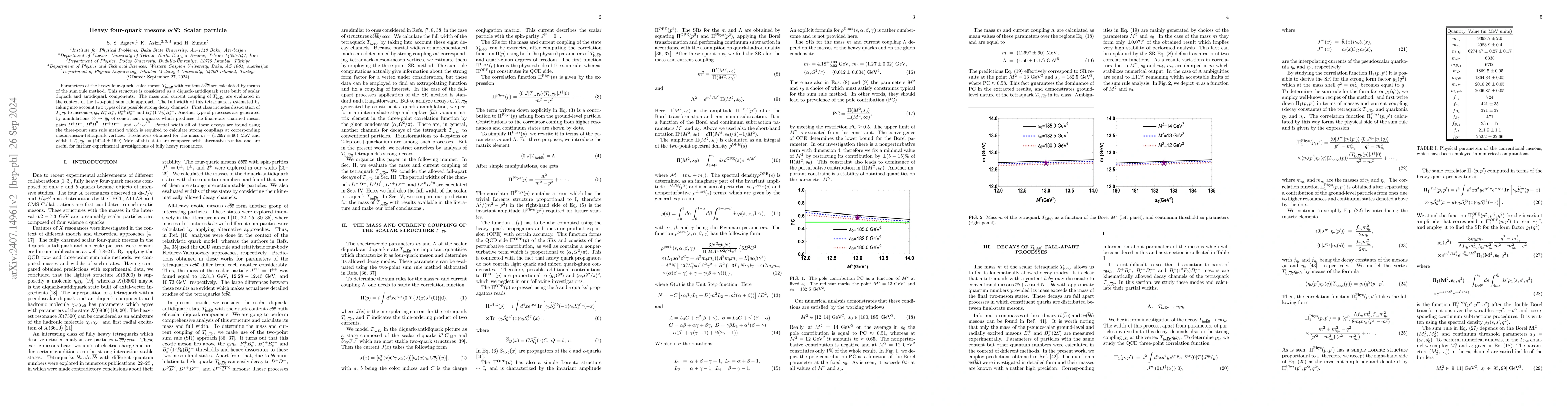 Thumbnail for Heavy four-quark mesons $bc\overline{b}\overline{c}$: Scalar particle