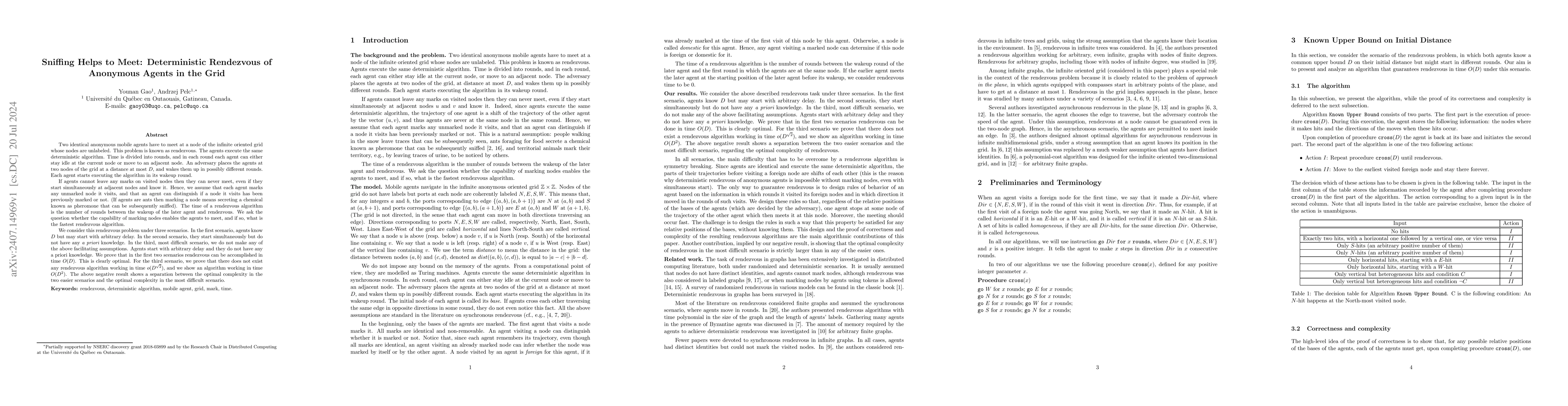 Thumbnail for Sniffing Helps to Meet: Deterministic Rendezvous of Anonymous Agents in
  the Grid