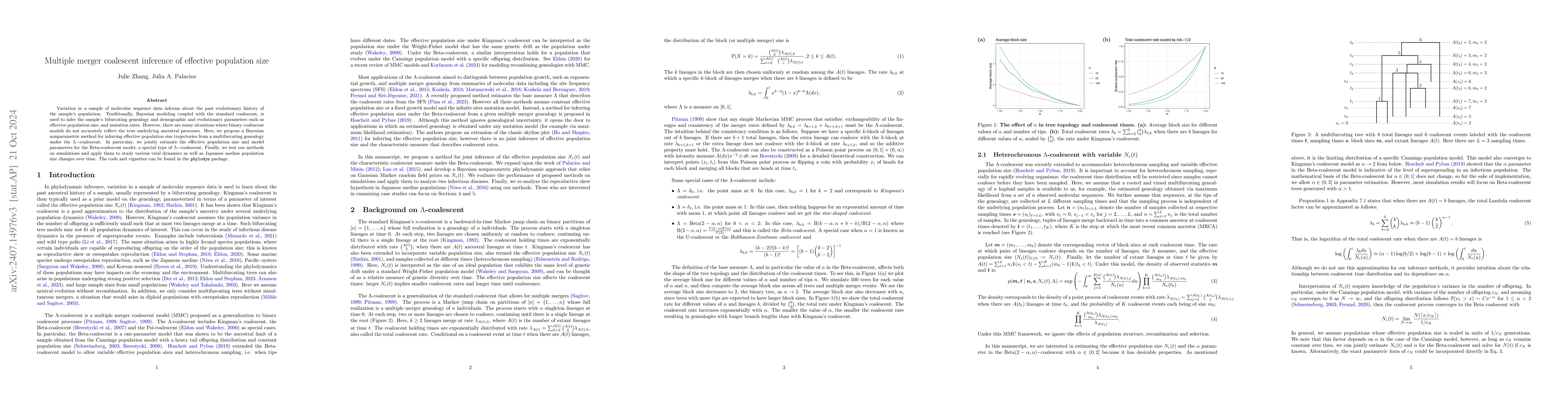 Thumbnail for Multiple merger coalescent inference of effective population size
