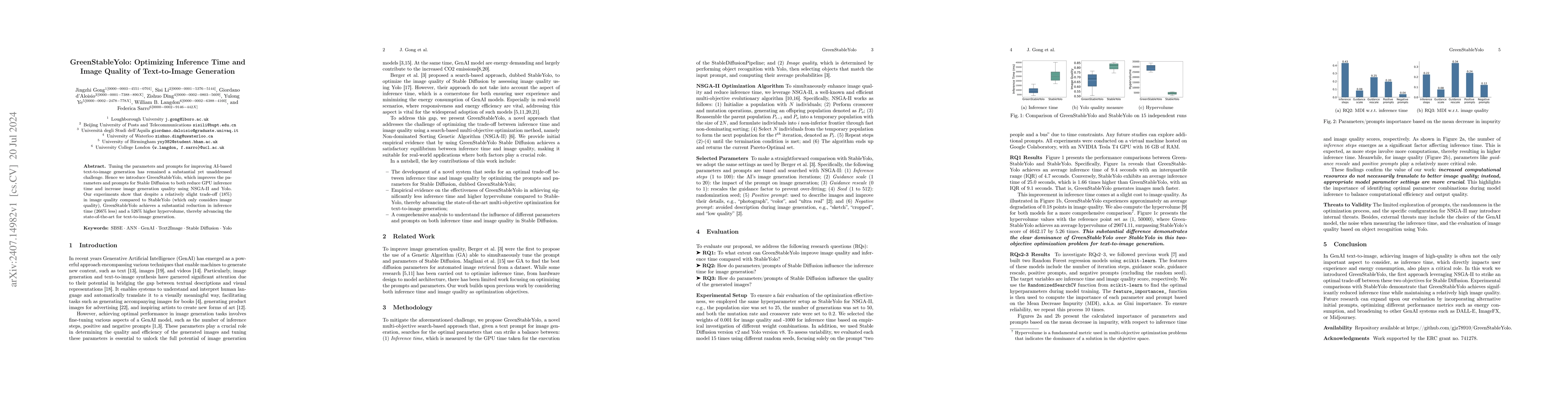 Thumbnail for GreenStableYolo: Optimizing Inference Time and Image Quality of
  Text-to-Image Generation