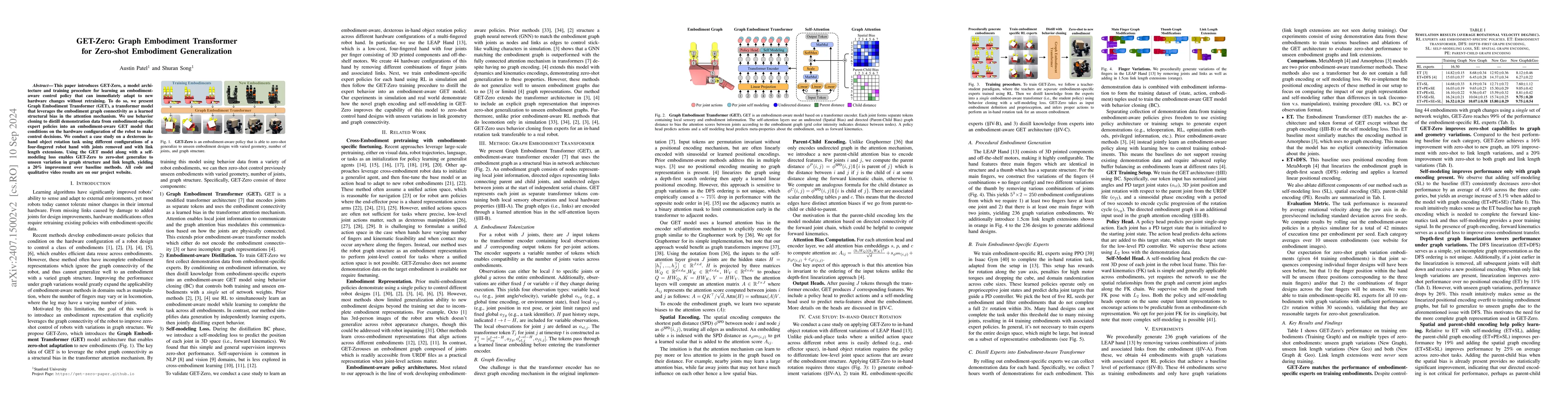 Thumbnail for GET-Zero: Graph Embodiment Transformer for Zero-shot Embodiment
  Generalization