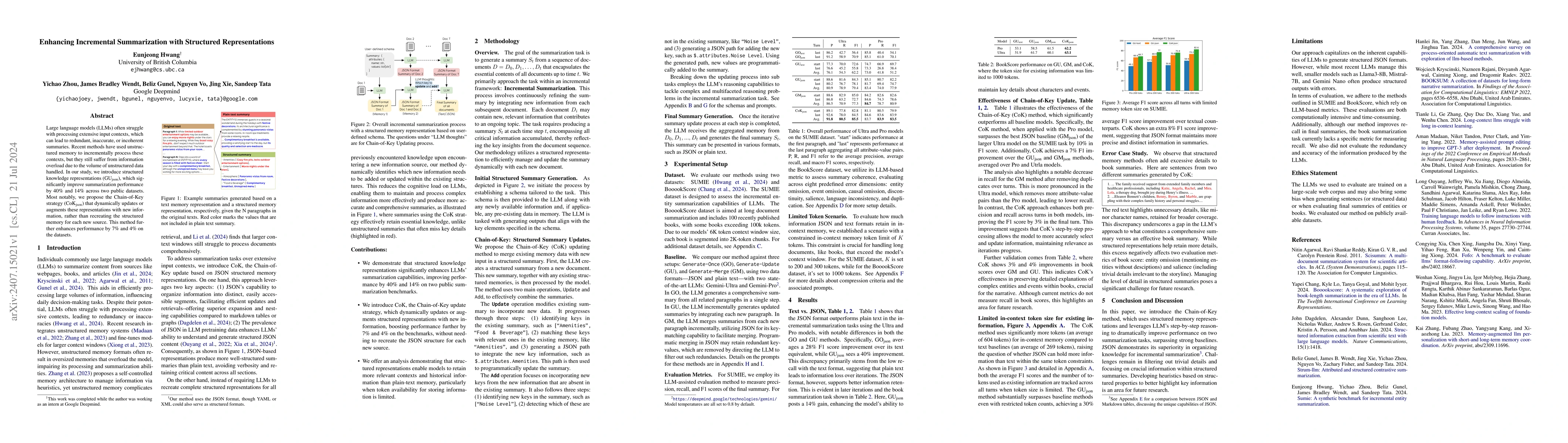 Thumbnail for Enhancing Incremental Summarization with Structured Representations
