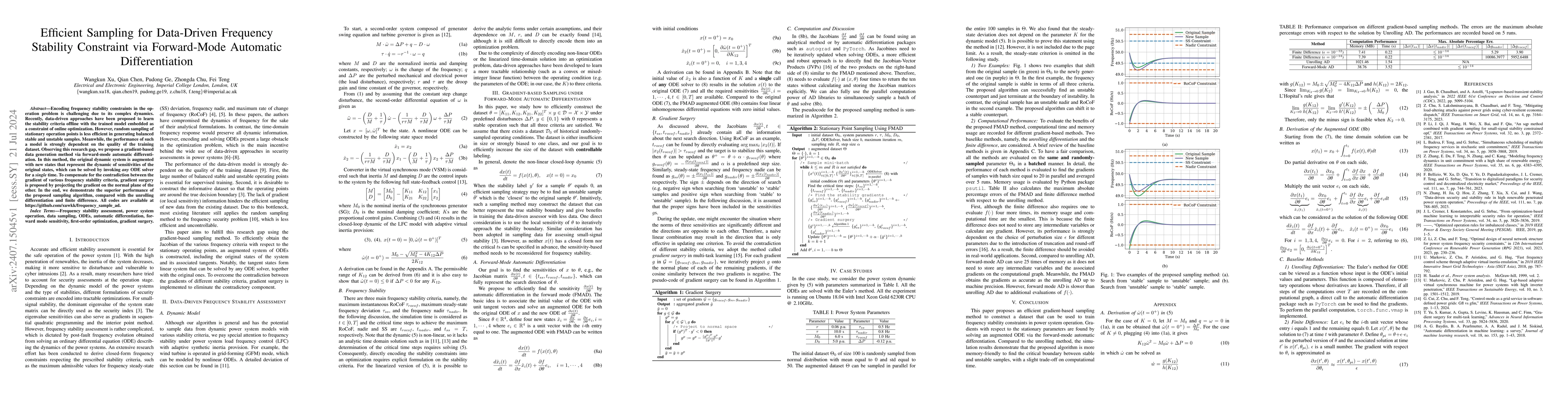 Thumbnail for Efficient Sampling for Data-Driven Frequency Stability Constraint via
  Forward-Mode Automatic Differentiation
