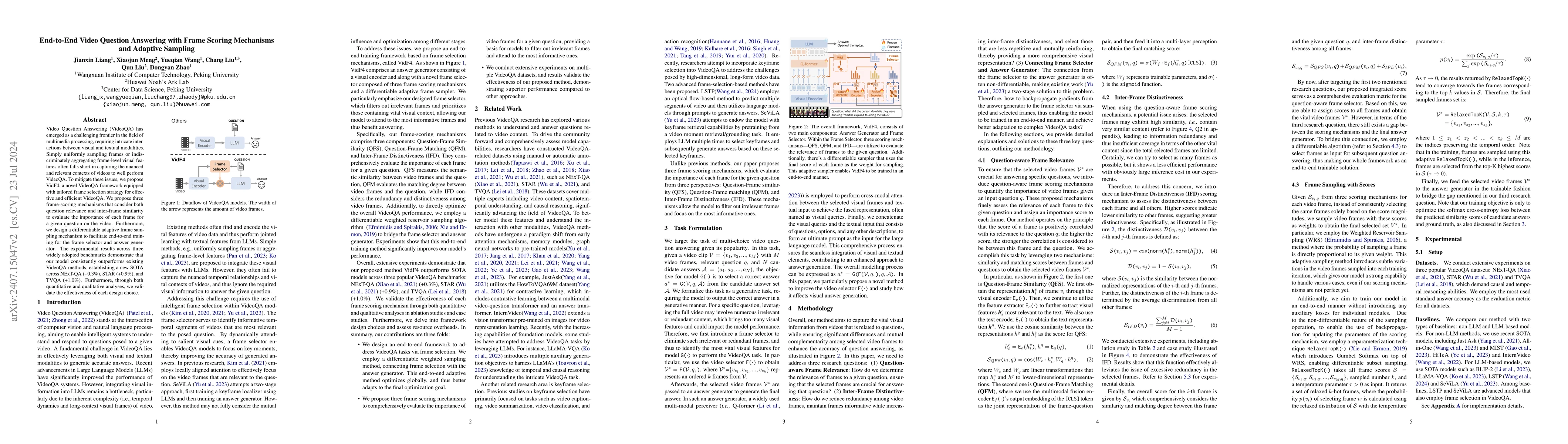 Thumbnail for End-to-End Video Question Answering with Frame Scoring Mechanisms and
  Adaptive Sampling