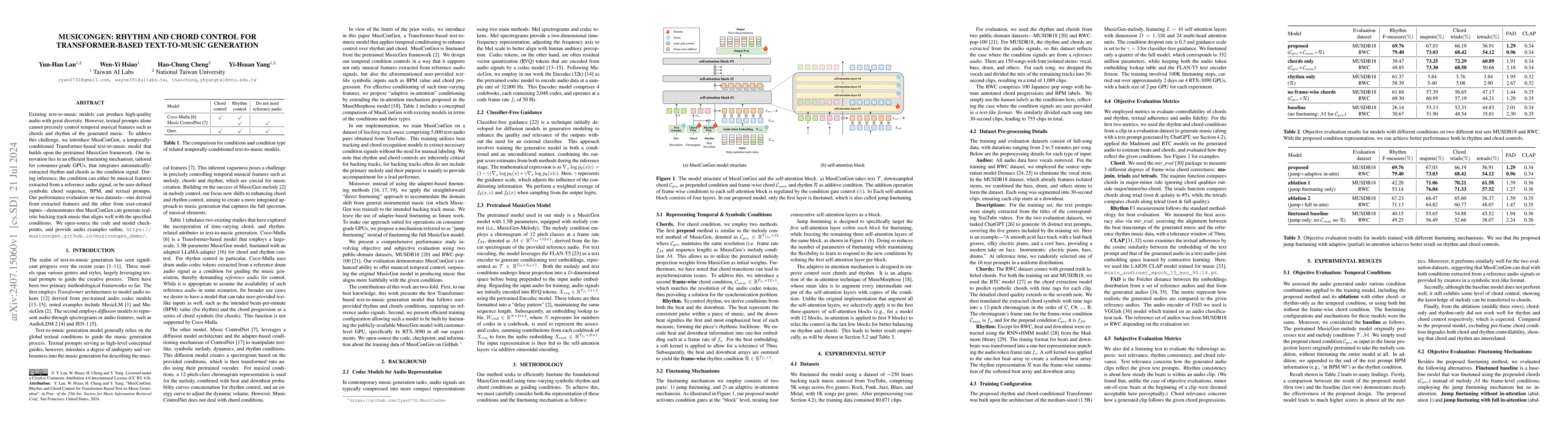 Thumbnail for MusiConGen: Rhythm and Chord Control for Transformer-Based Text-to-Music
  Generation
