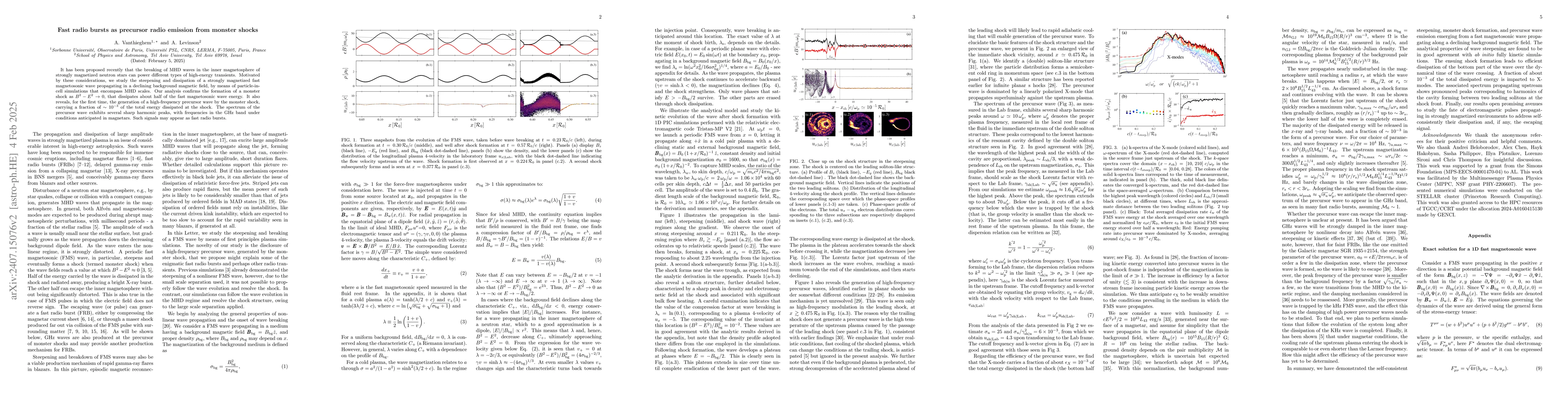 Thumbnail for Fast radio bursts as precursor radio emission from monster shocks